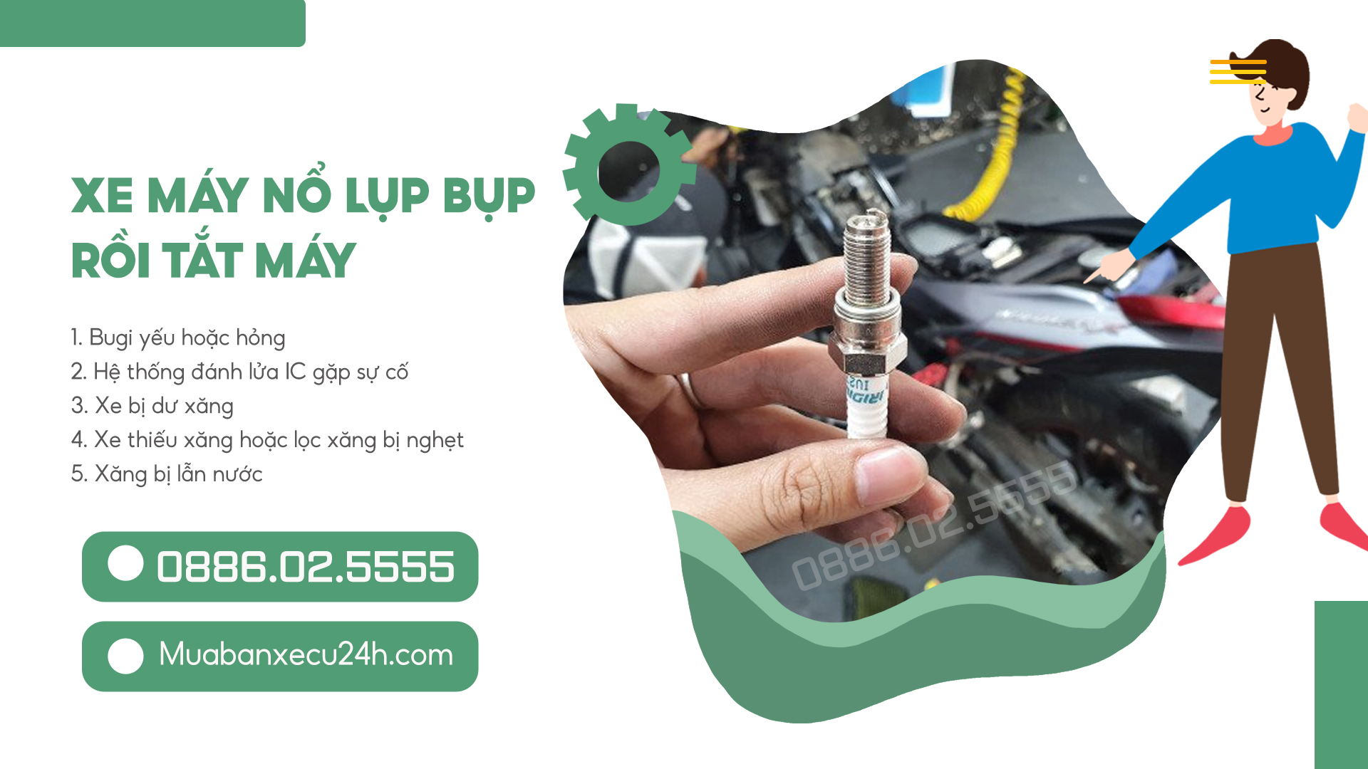 xe máy kêu lụp bụp rồi tắt mát, thu mua xe máy hư hỏng